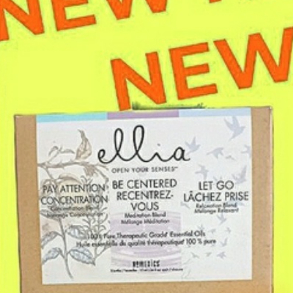 Ellia  Concentration 3 pk Essential Oil Blends.LETGO, BE CENTERED, PAY ATTENTION